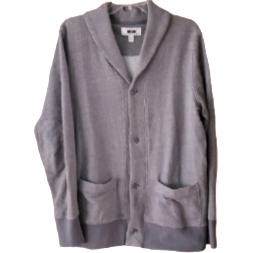 Joseph‎ Abboud Mens Grey Buttondown Cardigan in Size Large